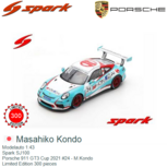 Modelauto 1:43 | Spark SJ100 | Porsche 911 GT3 Cup 2021 #24 - M.Kondo Modelauto 1:43 | Spark SJ100 | Porsche 911 GT3 Cup 2021 #24 - M.Kondo