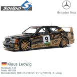 Modelauto 1:18 | Solido 1801003 | Mercedes Benz 190E 2.5-V16 EVO 2 DTM 1991 #9 - K.Ludwig Modelauto 1:18 | Solido 1801003 | Mercedes Benz 190E 2.5-V16 EVO 2 DTM 1991 #9 - K.Ludwig