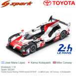 Modelauto 1:18 | Spark 18S341 | Toyota Gazoo Racing TS050 Hybrid 2018 #7 - J.López - M.Conway - K.Kobayashi Modelauto 1:18 | Spark 18S341 | Toyota Gazoo Racing TS050 Hybrid 2018 #7 - J.López - M.Conway - K.Kobayashi