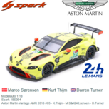 Modelauto 1:18 | Spark 18S394 | Aston Martin Vantage AMR 2018 #95 - K.Thijm - M.Sørensen - D.Turner Modelauto 1:18 | Spark 18S394 | Aston Martin Vantage AMR 2018 #95 - K.Thijm - M.Sørensen - D.Turner