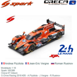 Modelauto 1:18 | Spark 18S399 | Oreca 07 Gibson | G-Drive Racing 2018 #26 - A.Pizzitola - J.Vergne - R.Rusinov Modelauto 1:18 | Spark 18S399 | Oreca 07 Gibson | G-Drive Racing 2018 #26 - A.Pizzitola - J.Vergne - R.Rusinov