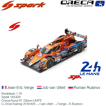 Modelauto 1:18 | Spark 18S429 | Oreca Aurus 01 Gibson LMP2 | G-Drive Racing 2019 #26 - J.van Uitert - J.Verge - R.Rusinov Modelauto 1:18 | Spark 18S429 | Oreca Aurus 01 Gibson LMP2 | G-Drive Racing 2019 #26 - J.van Uitert - J.Verge - R.Rusinov