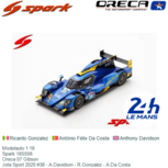 Modelauto 1:18 | Spark 18S556 | Oreca 07 Gibson | Jota Sport 2020 #38 - A.Davidson - R.Gonzalez - A.Da Costa Modelauto 1:18 | Spark 18S556 | Oreca 07 Gibson | Jota Sport 2020 #38 - A.Davidson - R.Gonzalez - A.Da Costa