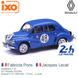 Modelauto 1:43 | IXO-Models LMC084 | Renault 4 CV 1950 #48 - F.Pons - J.Lecat Modelauto 1:43 | IXO-Models LMC084 | Renault 4 CV 1950 #48 - F.Pons - J.Lecat