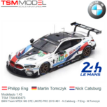 Modelauto 1:43 | TSM TSM430473 | BMW Team MTEK M8 GTE LMGTE-PRO 2019 #81 - N.Catsburg - P.Eng - M.Tomczyk Modelauto 1:43 | TSM TSM430473 | BMW Team MTEK M8 GTE LMGTE-PRO 2019 #81 - N.Catsburg - P.Eng - M.Tomczyk