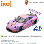 Modelauto 1:18 | IXO-Models LEGT18060 | Porsche 911 RSR LMGTE-PRO | Team Project 1 2020 #57 - J.Bleekemolen - F.Fraga - B.Keating Modelauto 1:18 | IXO-Models LEGT18060 | Porsche 911 RSR LMGTE-PRO | Team Project 1 2020 #57 - J.Bleekemolen - F.Fraga - B.Keating