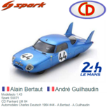 Modelauto 1:43 | Spark S5071 | CD Panhard LM 64 | Automobiles Charles Deutsch 1964 #44 - A.Bertaut - A.Guilhaudin Modelauto 1:43 | Spark S5071 | CD Panhard LM 64 | Automobiles Charles Deutsch 1964 #44 - A.Bertaut - A.Guilhaudin