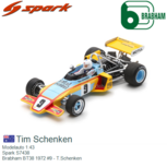 Modelauto 1:43 | Spark S7438 | Brabham BT38 1972 #9 - T.Schenken Modelauto 1:43 | Spark S7438 | Brabham BT38 1972 #9 - T.Schenken