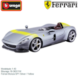 Modelauto 1:43 | Bburago 18-36311W | Ferrari Monza SP1 Silver / Yellow Modelauto 1:43 | Bburago 18-36311W | Ferrari Monza SP1 Silver / Yellow