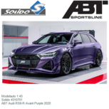 Modelauto 1:43 | Solido 4310701 | ABT Audi RS6-R Avant Purple 2020 Modelauto 1:43 | Solido 4310701 | ABT Audi RS6-R Avant Purple 2020