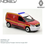 Modelauto 1:43 | Norev 511337 | Renault Express Pompier Chef de Groupe 2021 Modelauto 1:43 | Norev 511337 | Renault Express Pompier Chef de Groupe 2021