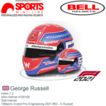 Helm 1:2 | Mini Helmet 4100109 | Bell Helmet | Williams Grand Prix Engineering 2021 #63 - G.Russell Helm 1:2 | Mini Helmet 4100109 | Bell Helmet | Williams Grand Prix Engineering 2021 #63 - G.Russell