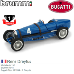 Modelauto 1:43 | Brumm R041 | Bugatti Tipo 59 1934 - R.Dreyfus Modelauto 1:43 | Brumm R041 | Bugatti Tipo 59 1934 - R.Dreyfus