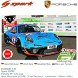 Modelauto 1:43 | Spark SG769 | Porsche 911 GT3 Cup | Huber Motorsport 2021 #80 - M.van Ramshorst - H.Wehrmann - U.Berg - A.Mies Modelauto 1:43 | Spark SG769 | Porsche 911 GT3 Cup | Huber Motorsport 2021 #80 - M.van Ramshorst - H.Wehrmann - U.Berg - A.Mies