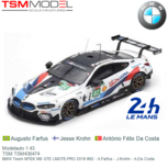 Modelauto 1:43 | TSM TSM430474 | BMW Team MTEK M8 GTE LMGTE-PRO 2019 #82 - A.Farfus - J.Krohn - A.Da Costa Modelauto 1:43 | TSM TSM430474 | BMW Team MTEK M8 GTE LMGTE-PRO 2019 #82 - A.Farfus - J.Krohn - A.Da Costa