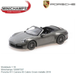 Modelauto 1:18 | Minichamps 155067337 | Porsche 911 Carrera 4S Cabrio Groen metallic 2019 Modelauto 1:18 | Minichamps 155067337 | Porsche 911 Carrera 4S Cabrio Groen metallic 2019