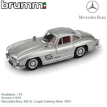 Modelauto 1:43 | Brumm S1919 | Mercedes Benz 300 SL Coupé Gullwing Silver 1954 Modelauto 1:43 | Brumm S1919 | Mercedes Benz 300 SL Coupé Gullwing Silver 1954