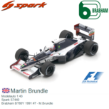Modelauto 1:43 | Spark S7440 | Brabham BT60Y 1991 #7 - M.Brundle Modelauto 1:43 | Spark S7440 | Brabham BT60Y 1991 #7 - M.Brundle