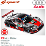 Modelauto 1:43 | Spark SG815 | Audi R8 LMS GT3 | Team Rosberg 2021 #51 - N.Müller Modelauto 1:43 | Spark SG815 | Audi R8 LMS GT3 | Team Rosberg 2021 #51 - N.Müller