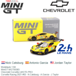 Modelauto 1:64 | MiniGT MGT00383 | Chevrolet Corvette LMGTE-PRO | Corvette Racing 2021 #63 - N.Catsburg - A.Garcia - J.Taylor Modelauto 1:64 | MiniGT MGT00383 | Chevrolet Corvette LMGTE-PRO | Corvette Racing 2021 #63 - N.Catsburg - A.Garcia - J.Taylor
