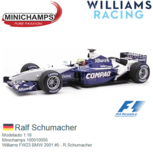 Modelauto 1:18 | Minichamps 100010005 | Williams FW23 BMW 2001 #5 - Ralf Schumacher Modelauto 1:18 | Minichamps 100010005 | Williams FW23 BMW 2001 #5 - Ralf Schumacher