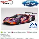 Modelauto 1:18 | Top Speed TS0312 | Ford GT LMGTE-AM | Keating Motorsport 2019 #85 - J.Bleekemolen - F.Fraga - B.Keating Modelauto 1:18 | Top Speed TS0312 | Ford GT LMGTE-AM | Keating Motorsport 2019 #85 - J.Bleekemolen - F.Fraga - B.Keating