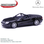 Modelauto 1:43 | Minichamps 66961922 | Mercedes Benz SL Cabrio Zwart 2001 Modelauto 1:43 | Minichamps 66961922 | Mercedes Benz SL Cabrio Zwart 2001