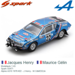 Modelauto 1:43 | Spark S5471 | Alpine A310 1976 #22 - J.Henry - M.Gélin Modelauto 1:43 | Spark S5471 | Alpine A310 1976 #22 - J.Henry - M.Gélin