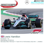 Modelauto 1:43 | Minichamps 417220144 | Mercedes AMG Petronas F1 Team W13 E-Performance 2022 #44 - L.Hamilton Modelauto 1:43 | Minichamps 417220144 | Mercedes AMG Petronas F1 Team W13 E-Performance 2022 #44 - L.Hamilton