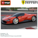 Modelauto 1:18 | Bburago 16912R | Ferrari Daytona SP3 Rosso Corsa 322 2022 Modelauto 1:18 | Bburago 16912R | Ferrari Daytona SP3 Rosso Corsa 322 2022