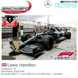 Modelauto 1:43 | Minichamps 410201444 | Mercedes AMG F1 Team 2020 W11 EQ 2020 #44 - L.Hamilton Modelauto 1:43 | Minichamps 410201444 | Mercedes AMG F1 Team 2020 W11 EQ 2020 #44 - L.Hamilton
