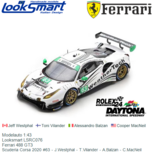 Modelauto 1:43 | Looksmart LSRC076 | Ferrari 488 GT3 | Scuderia Corsa 2020 #63 - J.Westphal - T.Vilander - A.Balzan - C.MacNeil Modelauto 1:43 | Looksmart LSRC076 | Ferrari 488 GT3 | Scuderia Corsa 2020 #63 - J.Westphal - T.Vilander - A.Balzan - C.MacNeil