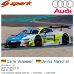 Modelauto 1:43 | Spark HCB2019-08 | Audi R8 LMS | HCB Rutronik Racing 2019 #8 - C.Schreiner - D.Marschall Modelauto 1:43 | Spark HCB2019-08 | Audi R8 LMS | HCB Rutronik Racing 2019 #8 - C.Schreiner - D.Marschall