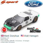 Modelauto 1:43 | Spark US256 | Ford GT40 Mk2 1966 #95 - M.Donohue - W.Hansgen Modelauto 1:43 | Spark US256 | Ford GT40 Mk2 1966 #95 - M.Donohue - W.Hansgen