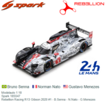 Modelauto 1:18 | Spark 18S547 | Rebellion Racing R13 Gibson 2020 #1 - B.Senna - N.Nato - G.Menezes Modelauto 1:18 | Spark 18S547 | Rebellion Racing R13 Gibson 2020 #1 - B.Senna - N.Nato - G.Menezes