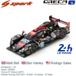 Modelauto 1:18 | Spark 18S808 | Oreca 07 Gibson LMP2 | Nielsen Racing 2022 #24 - M.Bell - B.Hanley - R.Sales Modelauto 1:18 | Spark 18S808 | Oreca 07 Gibson LMP2 | Nielsen Racing 2022 #24 - M.Bell - B.Hanley - R.Sales