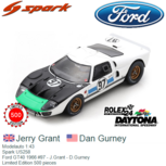 Modelauto 1:43 | Spark US258 | Ford GT40 1966 #97 - J.Grant - D.Gurney Modelauto 1:43 | Spark US258 | Ford GT40 1966 #97 - J.Grant - D.Gurney