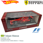 Modelauto 1:18 | Hotwheels M0549 | Scuderia Ferrari F2008 2008 #2 - F.Massa Modelauto 1:18 | Hotwheels M0549 | Scuderia Ferrari F2008 2008 #2 - F.Massa