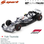 Modelauto 1:43 | Spark S8527 | Alpha Tauri AT03 | Scuderia AlphaTauri 2022 #22 - Y.Tsunoda Modelauto 1:43 | Spark S8527 | Alpha Tauri AT03 | Scuderia AlphaTauri 2022 #22 - Y.Tsunoda