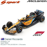 Modelauto 1:43 | Spark S8528 | McLaren F1 MCL36 2022 #3 - D.Ricciardo Modelauto 1:43 | Spark S8528 | McLaren F1 MCL36 2022 #3 - D.Ricciardo