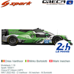 Modelauto 1:18 | Spark 18S811 | Oreca 07 Gibson LMP2 | WRT 2022 #32 - D.Vanthoor - M.Ineichen - M.Bortolotti Modelauto 1:18 | Spark 18S811 | Oreca 07 Gibson LMP2 | WRT 2022 #32 - D.Vanthoor - M.Ineichen - M.Bortolotti