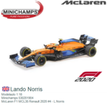 Modelauto 1:18 | Minichamps 530201904 | McLaren F1 MCL35 Renault 2020 #4 - L.Norris Modelauto 1:18 | Minichamps 530201904 | McLaren F1 MCL35 Renault 2020 #4 - L.Norris