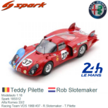 Modelauto 1:18 | Spark 18S512 | Alfa Romeo 33/2 | Racing Team VDS 1968 #37 - R.Slotemaker - T.Pilette Modelauto 1:18 | Spark 18S512 | Alfa Romeo 33/2 | Racing Team VDS 1968 #37 - R.Slotemaker - T.Pilette