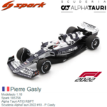 Modelauto 1:18 | Spark 18S756 | Alpha Tauri AT03 RBPT | Scuderia AlphaTauri 2022 #10 - P.Gasly Modelauto 1:18 | Spark 18S756 | Alpha Tauri AT03 RBPT | Scuderia AlphaTauri 2022 #10 - P.Gasly