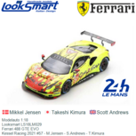 Modelauto 1:18 | Looksmart LS18LM029 | Ferrari 488 GTE EVO | Kessel Racing 2021 #57 - M.Jensen - S.Andrews - T.Kimura Modelauto 1:18 | Looksmart LS18LM029 | Ferrari 488 GTE EVO | Kessel Racing 2021 #57 - M.Jensen - S.Andrews - T.Kimura