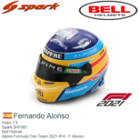 Helm 1:5 | Spark 5HF061 | Bell Helmet | Alpine Formula One Team 2021 #14 - F.Alonso Helm 1:5 | Spark 5HF061 | Bell Helmet | Alpine Formula One Team 2021 #14 - F.Alonso