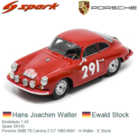 Modelauto 1:43 | Spark S6143 | Porsche 356B T6 Carrera 2 GT 1963 #291 - H.Walter - E.Stock Modelauto 1:43 | Spark S6143 | Porsche 356B T6 Carrera 2 GT 1963 #291 - H.Walter - E.Stock