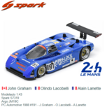 Modelauto 1:43 | Spark S7319 | Argo JM19C | PC Automotive 1988 #191 - J.Graham - O.Lacobelli - A.Lanette Modelauto 1:43 | Spark S7319 | Argo JM19C | PC Automotive 1988 #191 - J.Graham - O.Lacobelli - A.Lanette