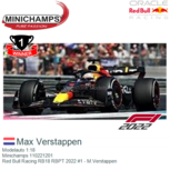 Modelauto 1:18 | Minichamps 110221201 | Red Bull Racing RB18 RBPT 2022 #1 - M.Verstappen Modelauto 1:18 | Minichamps 110221201 | Red Bull Racing RB18 RBPT 2022 #1 - M.Verstappen