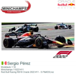 Modelauto 1:18 | Minichamps 110221411 | Red Bull Racing RB18 Oracle 2022 #11 - S.Pérez Modelauto 1:18 | Minichamps 110221411 | Red Bull Racing RB18 Oracle 2022 #11 - S.Pérez